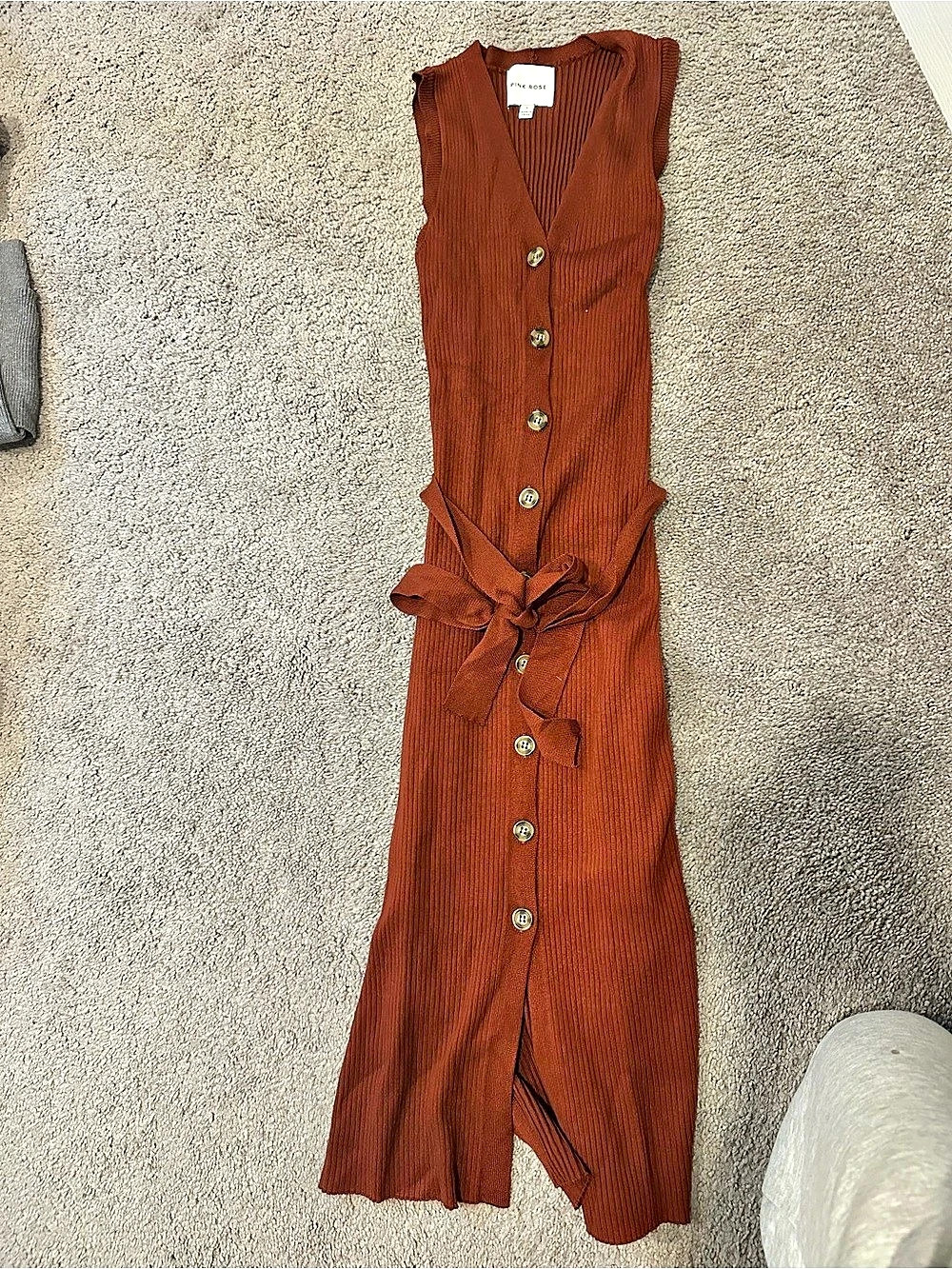 SM Ribbed Tie-Waist dress
